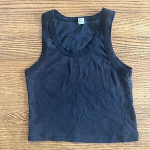 Los Angeles Apparel baby rib sporty crop tank top size small 100 cotton made usa